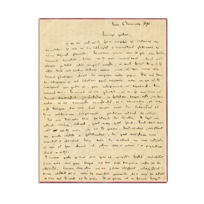 Mihail Sebastian, scrisoare olografă pentru Camil Petrescu, 5 ianuarie 1931 