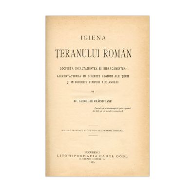 Dr. Gheorghe Crăiniceanu, Igiena țăranului român, 1895