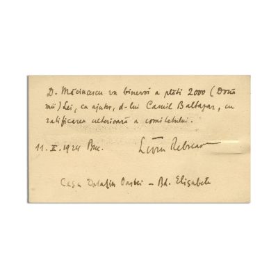 Liviu Rebreanu, Ion, 1920, două volume + carte de vizită cu însemnare olografă