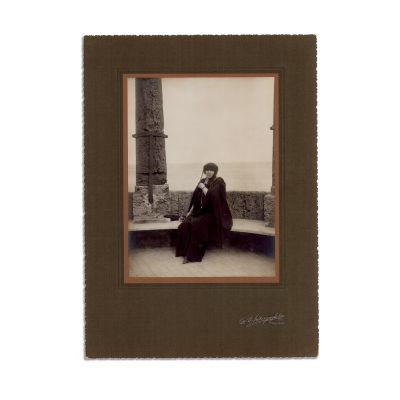 Regina Maria a României la Villa Igiea din Palermo, fotografie de mari dimensiuni, martie 1924, atelier Cav. E. Interguglielmi