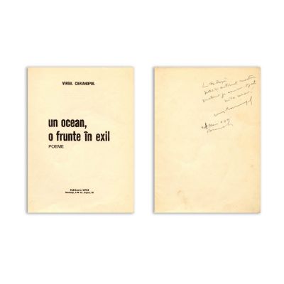 Virgil Carianopol, Un ocean, o frunte în exil, 1934, cu dedicație olografă