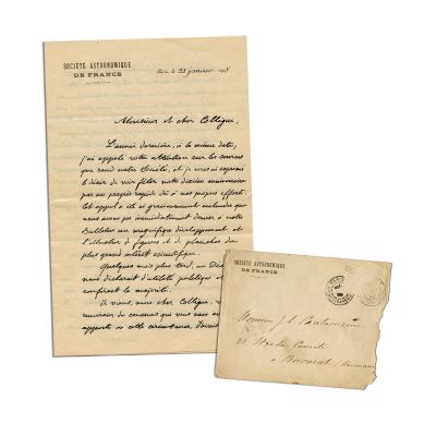 Camille Flammarion, scrisoare olografă pentru I. A. Cantacuzino, 1898