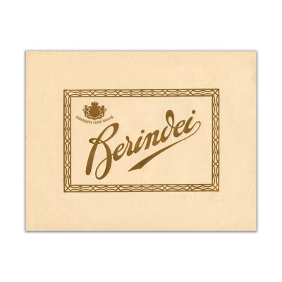 Ciocolata „Berindei”, reclamă in folio auriu