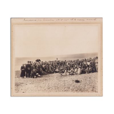 Mitropolitul Vasile Lăzărescu la Marea Moartă, fotografie de epocă, 28 septembrie 1925