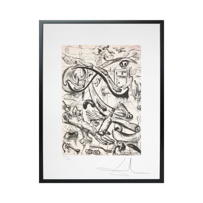 Salvador Dali, Grains et issues [de Tristan Tzara], litografie semnată olograf