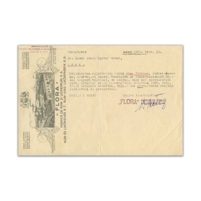 „Comptuar general de optică” și Fabrica de rom și lichioruri „Flora”, două facturi, 1926 - 1939