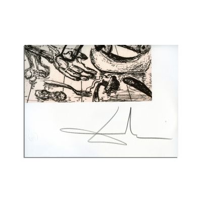 Salvador Dali, Grains et issues [de Tristan Tzara], litografie semnată olograf