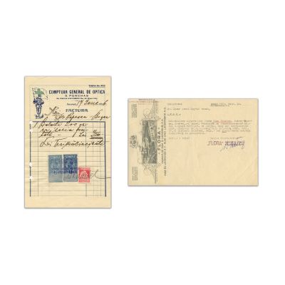 „Comptuar general de optică” și Fabrica de rom și lichioruri „Flora”, două facturi, 1926 - 1939