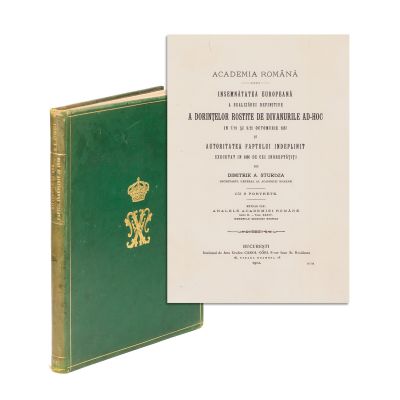 Dimitrie A. Sturdza, Divanurile ad-hoc și autoritatea faptului îndeplinit în 1866, 1912, cu monograma regelui Ferdinand I