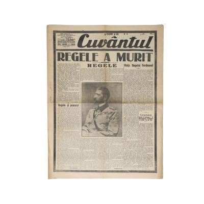 Publicația „Cuvântul”, Anul al III-lea, regele a murit, iulie 1927 
