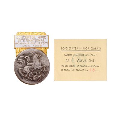 Insignă, Concursul Hipic Internațional 1938 + invitație, 1936