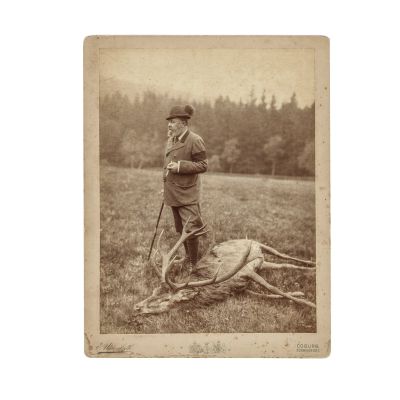 Alfred, Duce de Saxa-Coburg și Gotha la vânătoare, fotografie de mari dimensiuni