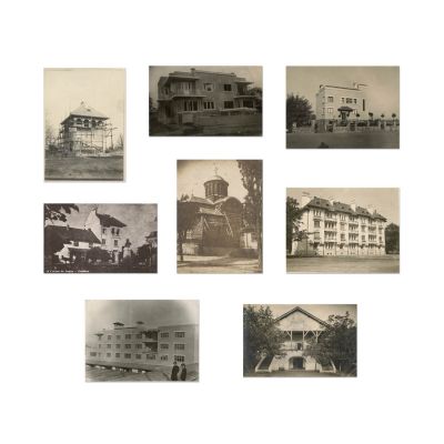 Monumente ridicate de Victor Stephănescu, opt fotografii de epocă, cca. 1906