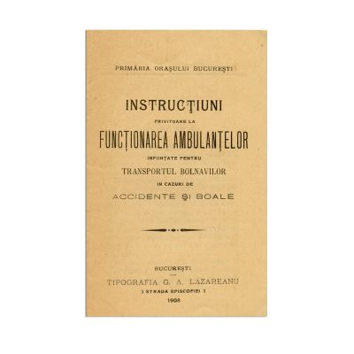 Instrucțiuni privitoare la funcționarea ambulanțelor, 1908