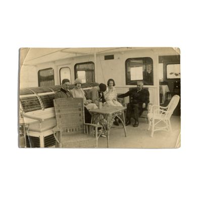 Membrii familiei regale și Ion I. C. Brătianu, fotografie tip carte poștală, 1922
