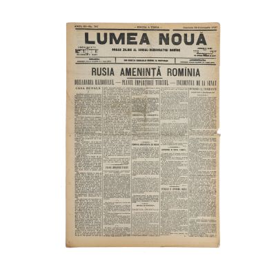 Publicația „Lumea Nouă”, Anul III, 22 februarie 1897 - Rusia amenință România