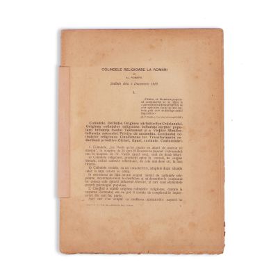 Al. Rosetti, Colindele religioase la români, 1919