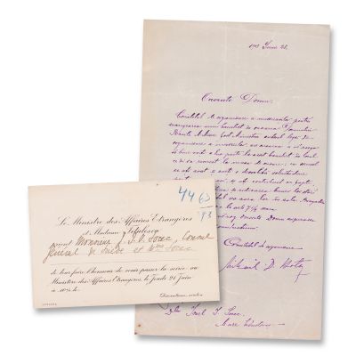 Ioan I. V. Socec, două invitații pentru participarea la cine și banchete 