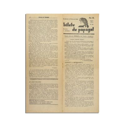 Bilete de papagal, Tudor Arghezi, 6 numere, cu un număr scris de Urmuz