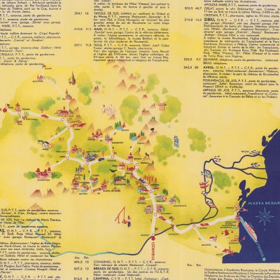 7 broșuri turistice emise de Oficiul Național de Turism, 1936-1947