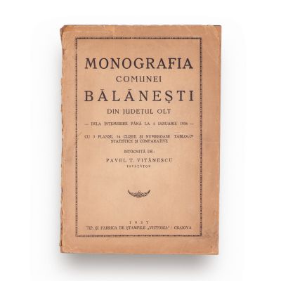 Pavel T. Vitănescu, Monografia comunei Bălănești, 1937