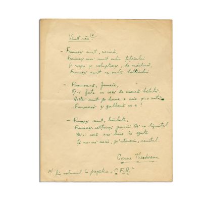 Cicerone Theodorescu, manuscrisul a trei poezii, cca. 1938