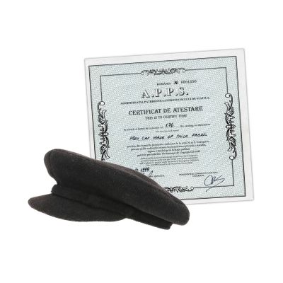 Șapca bărbătească din lână a lui Nicolae Ceaușescu, cu certificat A.P.P.S