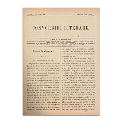 Convorbiri Literare, anul IX, nr. 7, 1 octombrie 1875, cu „Soacra cu trei nurori” de Ion Creangă