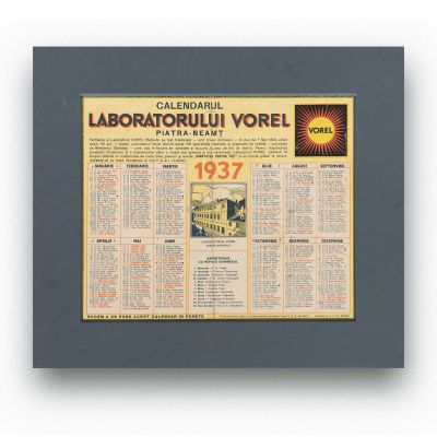 Calendarul Laboratorului „Vorel”, Piatra-Neamț, 1937