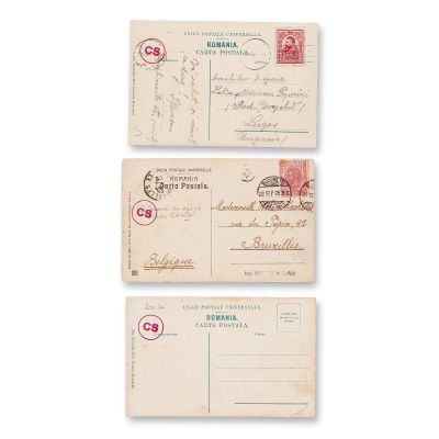 Străzi comerciale și cartiere bucureștene, 3 fotografii tip carte poștală