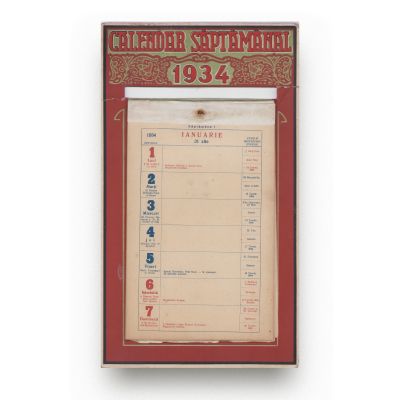 Calendar săptămânal pe anul 1934