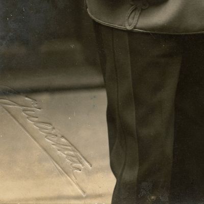 Regele Ferdinand I și mareșalul Józef Piłsudski, fotografie de epocă, atelier Julietta