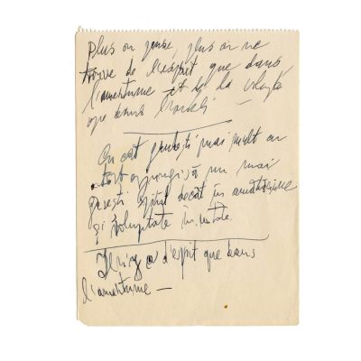 Emil Cioran, „Cu cât greșești mai mult cu atât ajungi să nu mai găsești spirit decât în amărăciune și voluptate în uitare”- filă manuscris 