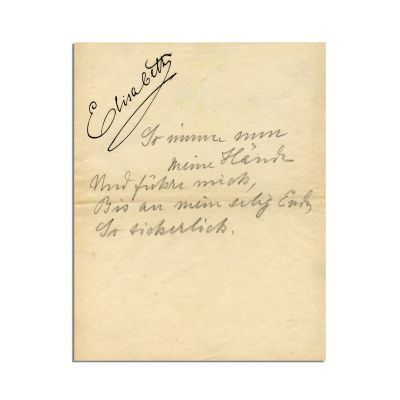 Regina Elisabeta, notiță olografă