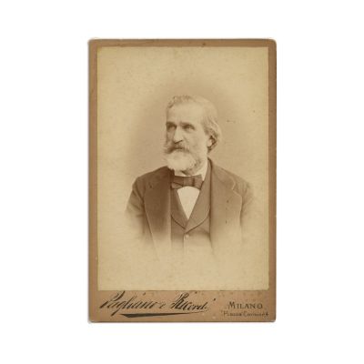 Giuseppe Verdi, fotografie de cabinet, atelier Pagliano & Ricordi- Piesă rară