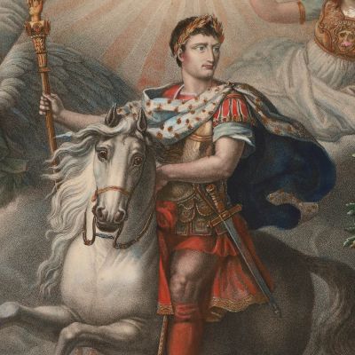 Întoarcerea lui Napoleon cel Mare în capitala Imperiului Francez, 20 martie 1815, litografie colorată manual