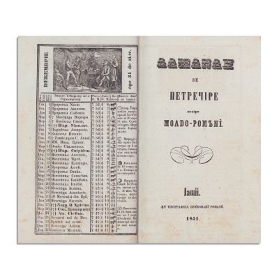 Calendar pe anul 1851, colligat cu Almanah de petrecere pentru moldo-români