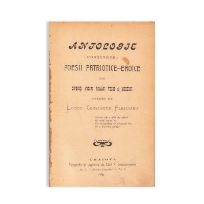 Locot. Constantin Pleșoianu, Antologie de poesii patriotice-eroice, [1900]