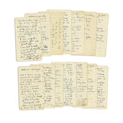 Mircea Eliade, Reflecții, gânduri, observații, 14 file manuscris