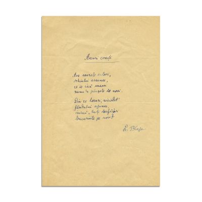 Lucian Blaga, Arcuri cerești, poezie-manuscris
