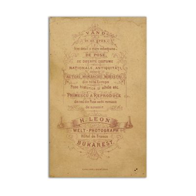 Regele Carol I în uniformă de mare ținută, fotografie format carte-de-visite, atelier H. Leon