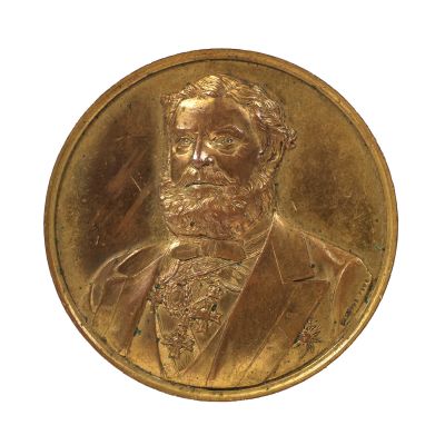 Principele Dimitrie Grigore Ghika, medalie din bronz doré, gravor Carniol Fiul