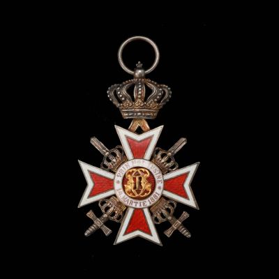 Ordinul „Coroana României” în grad de cavaler, model 1938, în cutia de epocă