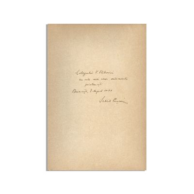 Sextil Pușcariu, Limba Română, exemplar bibliofil cu dedicație pentru Victor Vâlcovici