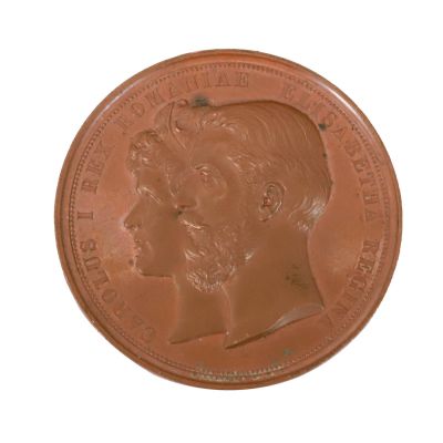 Inaugurarea Castelului Peleș, medalie din bronz, gravor W. Kullrich, 1883