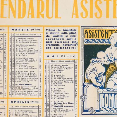 Calendarul Asistenței Sociale pe anul 1924