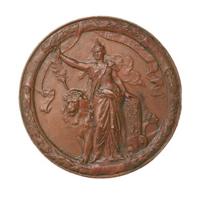 25 de ani de la întemeierea dinastiei 1866-1891, medalie din bronz, gravor A. Scharff