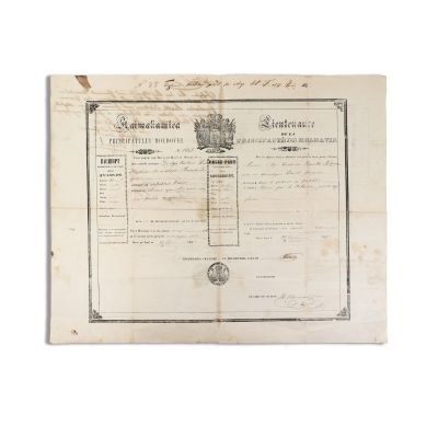 Constantin Rosetti Tescanu, pașaport de călătorie, 1857