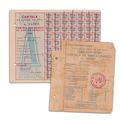 Radu Greceanu, cartelă de îmbrăcăminte + cartelă de lemne de foc, 1949
