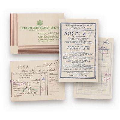 Tipografia Curții Regale F. Gobl Fii + Socec & Co., două facturi